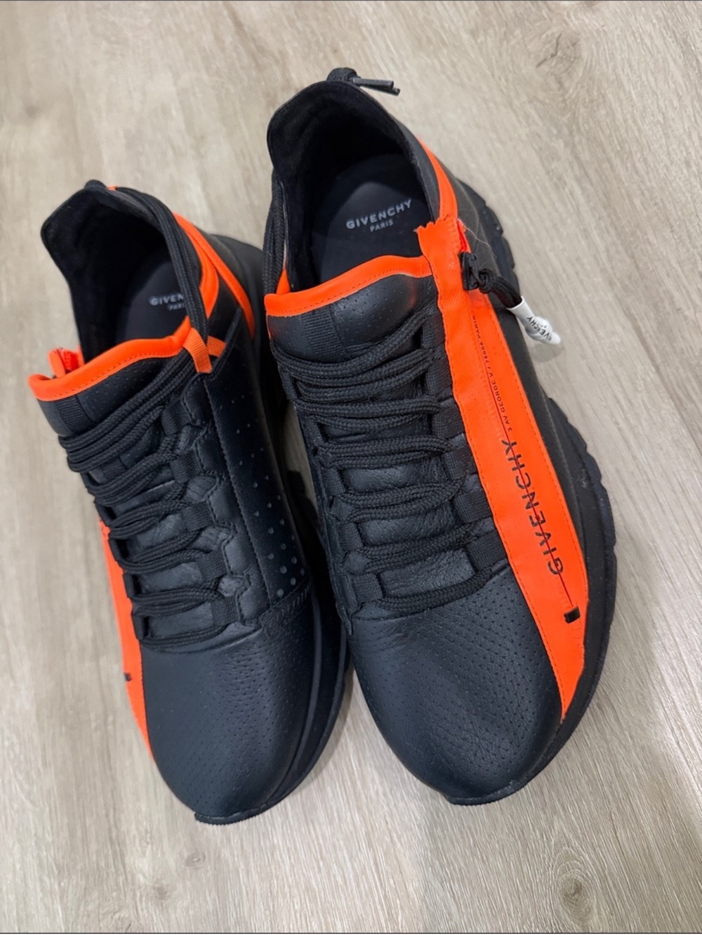 Givenchy Black & Orange Logo-Trim Men’s Sneakers